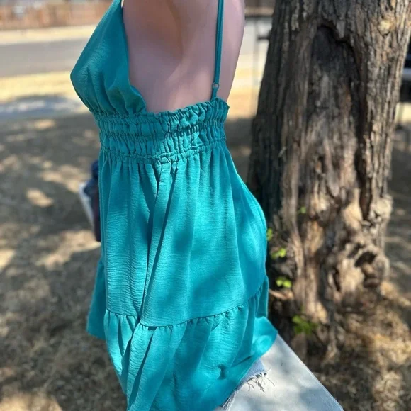 Women's Y2K Mini Dress - Turquoise Inspired Hearts - Picture 3 of 8